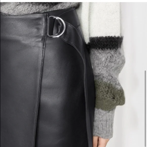 & Other Stories Black Leather Skirt 2 NWT - Picture 4 of 10